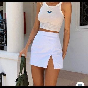 White mini skirt